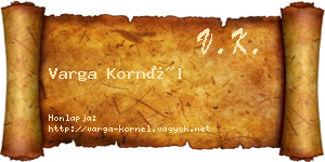 Varga Kornél névjegykártya